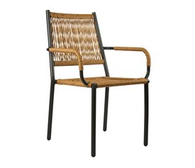 Πολυθρόνα Zucca Φυσικό με Μαύρο σκελετό 58 x 63 x 90