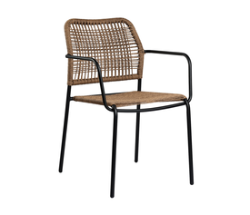 Πολυθρόνα Monza Φυσικό με μαύρο σκελετό 53.5 x 60 x 79