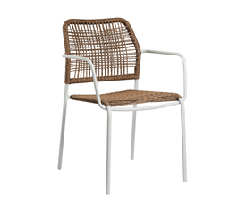 Πολυθρόνα Monza Φυσικό με λευκό σκελετό 53.5 x 60 x 79