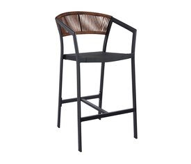 Σκαμπό Beluga-Bar Καφέ με Μαύρο σκελετό 57 x 60 x 105