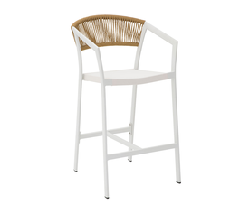 Σκαμπό Beluga-Bar Φυσικό με Λευκό σκελετό 57 x 60 x 105