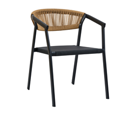 Πολυθρόνα Cactus-TX φυσικό με μαύρο σκελετό 57 x 64.5 x 76