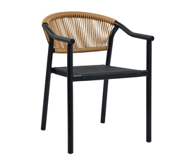 Πολυθρόνα Aloha-TX φυσικό με μαύρο σκελετό 55.5 x 60.5 x 77.5