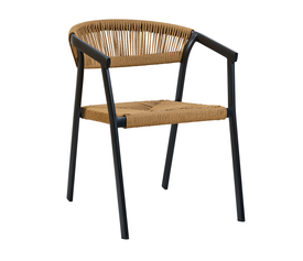 Πολυθρόνα Cactus φυσικό με μαύρο σκελετό 57 x 64.5 x 76