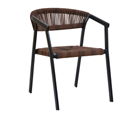 Πολυθρόνα Cactus καφέ με μαύρο σκελετό 57 x 64.5 x 76