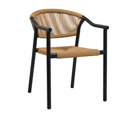 Πολυθρόνα Aloha φυσικό με μαύρο σκελετό 55.5 x 60.5 x 77.5