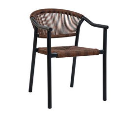 Πολυθρόνα Aloha καφέ με μαύρο σκελετό 55.5 x 60.5 x 77.5