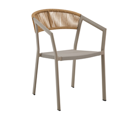 Πολυθρόνα Beluga Φυσικό με Μόκα Σκελετό 56 x 60 x 80