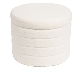 GROOVY Σκαμπό Αποθηκευτικό, Teddy Ύφασμα Εκρού