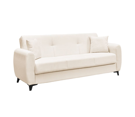 DARIO Καναπές – Κρεβάτι με Αποθηκευτικό Χώρο, 3Θέσιος Ύφασμα Εκρού