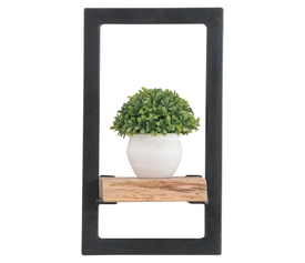 LIZARD Frame Ράφι Μέταλλο Βαφή Μαύρο, Ξύλο Ακακία Φυσικό