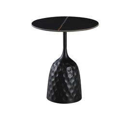 VOLCANO SIDE TABLE ΜΑΥΡΟ ΜΕ ΟΨΗ ΜΑΡΜΑΡΟΥ ΜΑΥΡΟ 50x50x61