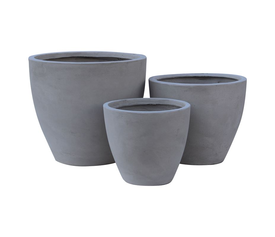 FLOWER POT-3  Set 3 τεμαχίων Cement Grey