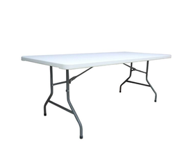 BLOW Τραπέζι Συνεδρίου - Catering Πτυσσόμενο, Μέταλλο Βαφή Γκρι, HDPE Άσπρο