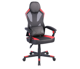 FUSION ΚΑΡΕΚΛΑ GAMING ΓΡΑΦΕΙΟΥ ΜΑΥΡΟ ΚΟΚΚΙΝΟ 50x74x137