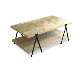 ALPHA COFFEE TABLE WHITE WASHED ΜΑΥΡΟ 120x66x45