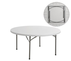 BLOW Τραπέζι Συνεδρίου - Catering Πτυσσόμενο, Μέταλλο Βαφή Γκρι, HDPE Άσπρο