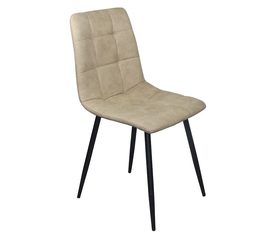 LYDIA Καρέκλα Τραπεζαρίας - Κουζίνας, Μέταλλo Bαφή Μαύρο, Ύφασμα Suede Μπεζ