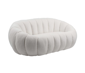 BEVERLY Καναπές 2θ - Σαλονιού - Καθιστικού, Teddy Ύφασμα Άσπρο