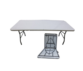 BLOW Τραπέζι  Συνεδρίου - Catering Πτυσσόμενο (Βαλίτσα), HDPE Άσπρο, Μέταλλο Βαφή Γκρι