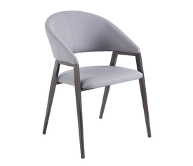 DELI Πολυθρόνα Μέταλλο Βαφή Μαύρο, Pu Γκρι