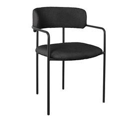 GILLAN Πολυθρόνα Μέταλλο Βαφή Μαύρο, Ύφασμα Teddy, Απόχρωση Μαύρο