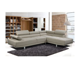 SECTOR Καναπές Σαλονιού Αριστερή Γωνία, Ανακλινόμενα Κεφαλάρια, Ύφασμα Μπεζ