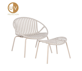 NADIN ΠΟΛΥΘΡΟΝΑ SET 2ΤΕΜ OFF WHITE 80x61.5x73