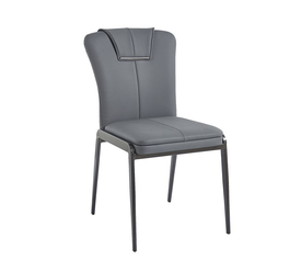 ANDRIA Καρέκλα Τραπεζαρίας- Κουζίνας, Μέταλλο Βαφή Μαύρο, Pu Ανθρακί