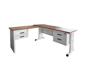 ΓΡΑΦΕΙΟ Γωνία, Μέταλλο Βαφή Άσπρο, Επιφάνεια Απόχρωση Maple