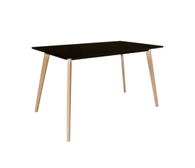 MARTIN Τραπέζι Κουζίνας - Εστιατορίου, Οξιά Φυσικό, MDF Μαύρο