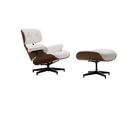 RELAX Πολυθρόνα με Σκαμπό, Σαλονιού - Καθιστικού, PU Άσπρο