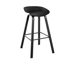 PENT Σκαμπό Bar, Μέταλλο Βαφή Μαύρο, PP Μαύρο