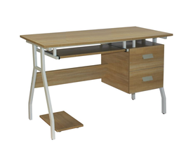 UNIT Γραφείο Η/Υ Μέταλλο Βαφή Άσπρο, Melamine Απόχρωση Sonoma