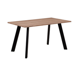 BAXTER Τραπέζι Κουζίνας Τραπεζαρίας, Μέταλλο Βαφή Μαύρο, Sonoma