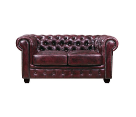 CHESTERFIELD Birmingham Καναπές 2Θέσιος Σαλονιού Καθιστικού, Δέρμα Antique Red