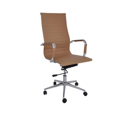 BF3300 Πολυθρόνα Γραφείου Διευθυντή, Μέταλλο Βάση Χρώμιο PU Μπεζ