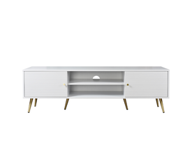 ZIZEL TV STAND 2ΠΟΡΤΕΣ ΛΕΥΚΟ ΜΕ PATTERN ΧΡΥΣΟ 160x39x49