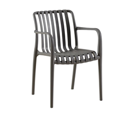 MODA-N Πολυθρόνα Στοιβαζόμενη PP, Στοιβαζόμενη Απόχρωση Γκρι