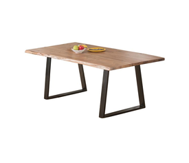 LIZARD Τραπέζι Τραπεζαρίας Σαλονιού-Κουζίνας Μέταλλο Βαφή Μαύρο, Ξύλο Ακακία Φυσικό