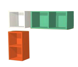 ΡΑΦΙΑ 34x34cm 5 ΘΕΣΕΩΝ ΣΕ ΧΡΩΜΑ ΠΡΑΣΙΝΟ-ΛΕΥΚΟ-ΚΟΚΚΙΝΟ AFS NUVOLA 108 