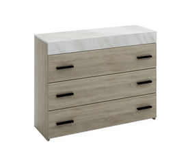 METROPOLIS ΣΥΡΤΑΡΙΕΡΑ 3ΣΥΡΤΑΡΙΑ SONOMA ΣΚΟΥΡΟ ΛΕΥΚΟ ΜΕ ΟΨΗ ΜΑΡΜΑΡΟΥ 105x45x78