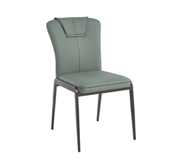 ANDRIA Καρέκλα Τραπεζαρίας- Κουζίνας, Μέταλλο Βαφή Μαύρο, Pu Πράσινο