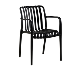 MODA-N Πολυθρόνα Στοιβαζόμενη PP, Στοιβαζόμενη Απόχρωση Μαύρο