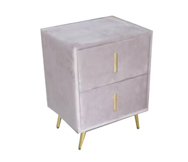 PASSION  Κομοδίνο με 2 Συρτάρια, Ύφασμα Velure Απόχρωση Cappuccino