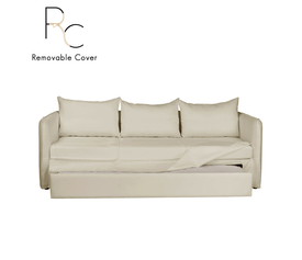 ISLAND ΚΑΝΑΠΕΣ 3ΘΕΣΙΟΣ ΜΕ ΑΠΟΣΥΡΟΜΕΝΟ ΥΦΑΣΜΑ ΚΑΙ ΜΗΧΑΝΙΣΜΟ ΜΕ ΣΤΡΩΜΑ BEIGE ΑΝΟΙΧΤΟ ASTI1 230x90x76