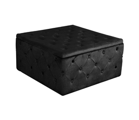 TIBOR Σκαμπό Αποθηκευτικό, Ύφασμα Velure Απόχρωση Μαύρο