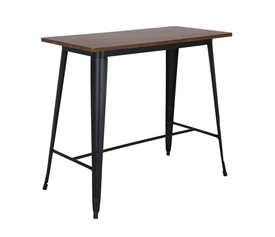 RELIX Wood Dark Oak Τραπέζι Bar-Pro, Μέταλλο Βαφή Μαύρο