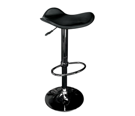 SADDLE Σκαμπό BAR, Μέταλλο Βαφή Μαύρο, Pvc Μαύρο, Ρύθμιση Ύψους, Περιστρεφόμενο