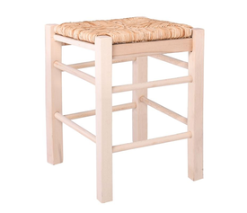 ΤΑΒΕΡΝΑΣ Σκαμπό Βοηθητικό, Οξιά Εμποτισμός Φυσικό, Κάθισμα Ψάθα